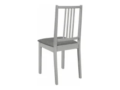 Sillas de comedor con cojines de madera maciza gris 4 unidades