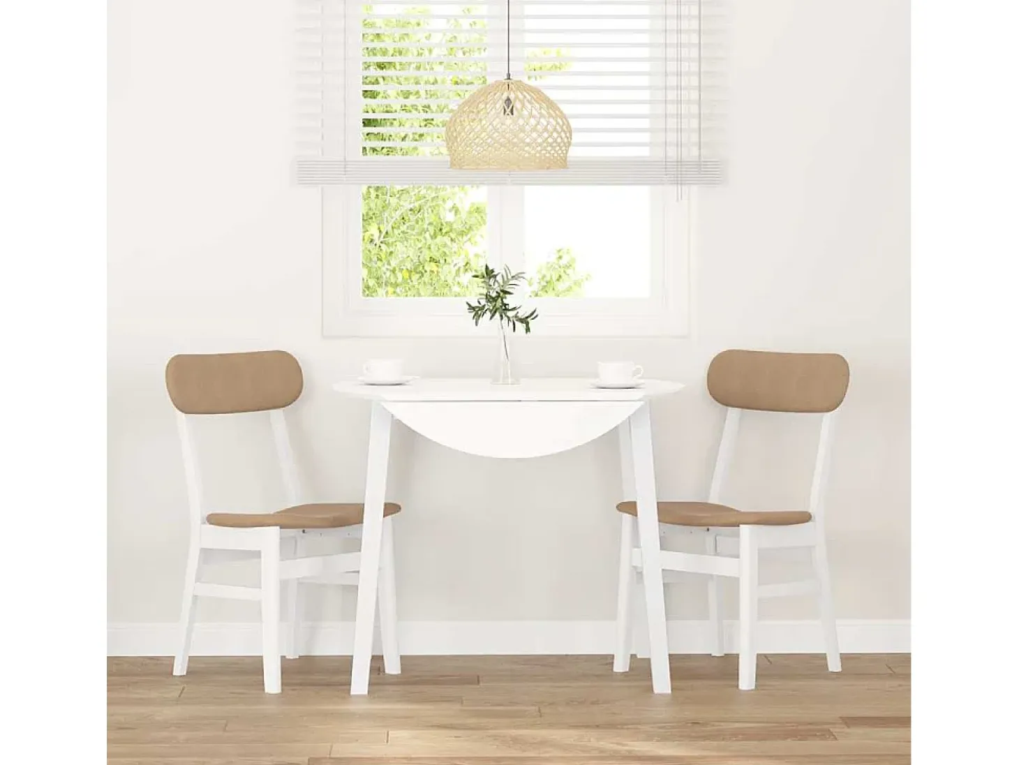 Sillas de comedor con cojines 2unidades madera maciza blanco caucho
