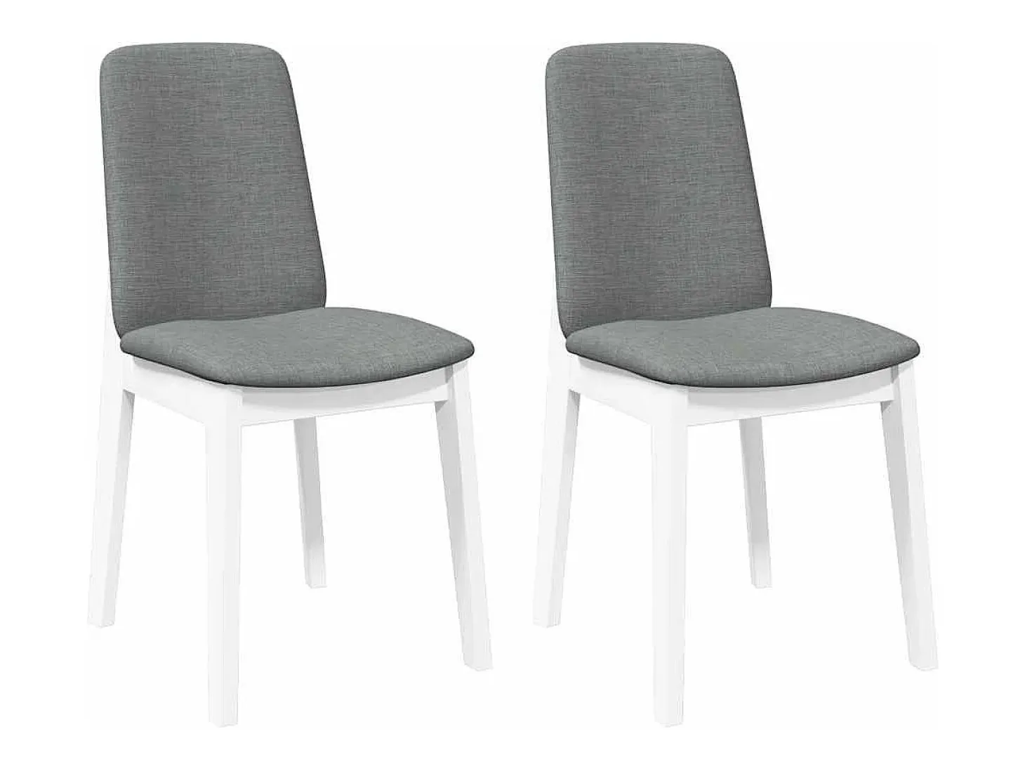 Sillas de comedor con cojines 2unidades madera maciza blanco caucho