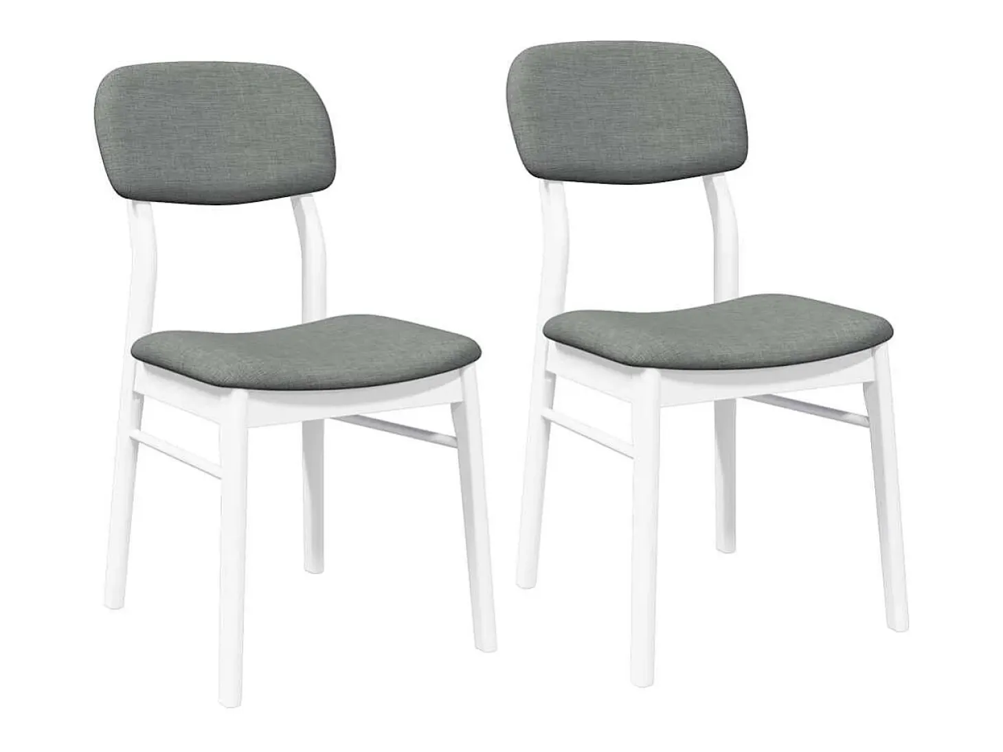 Sillas de comedor con cojines 2uds madera maciza blanco caucho