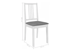 Sillas de comedor con cojines madera maciza blanca 2 unidades