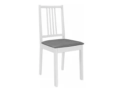 Sillas de comedor con cojines madera maciza blanca 2 unidades