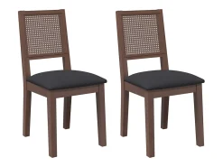 Sillas de comedor con cojines 2 uds madera maciza marrón caucho