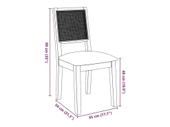 Sillas de comedor con cojines 2 uds madera maciza marrón caucho