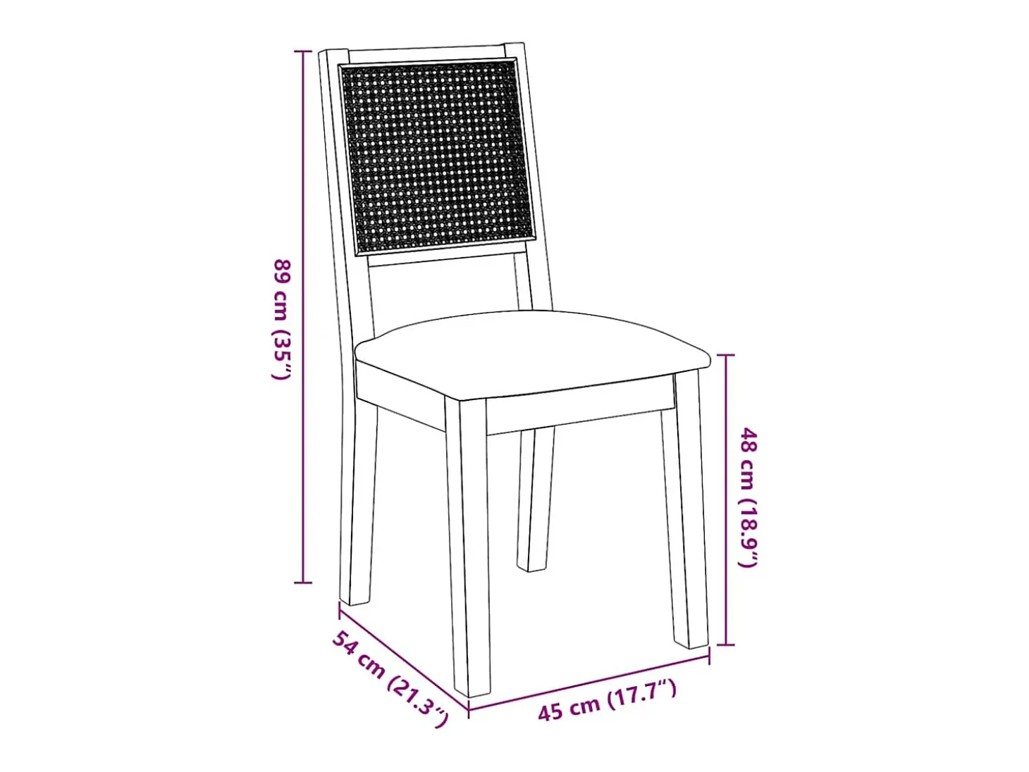 Sillas de comedor con cojines 2 uds madera maciza marrón caucho