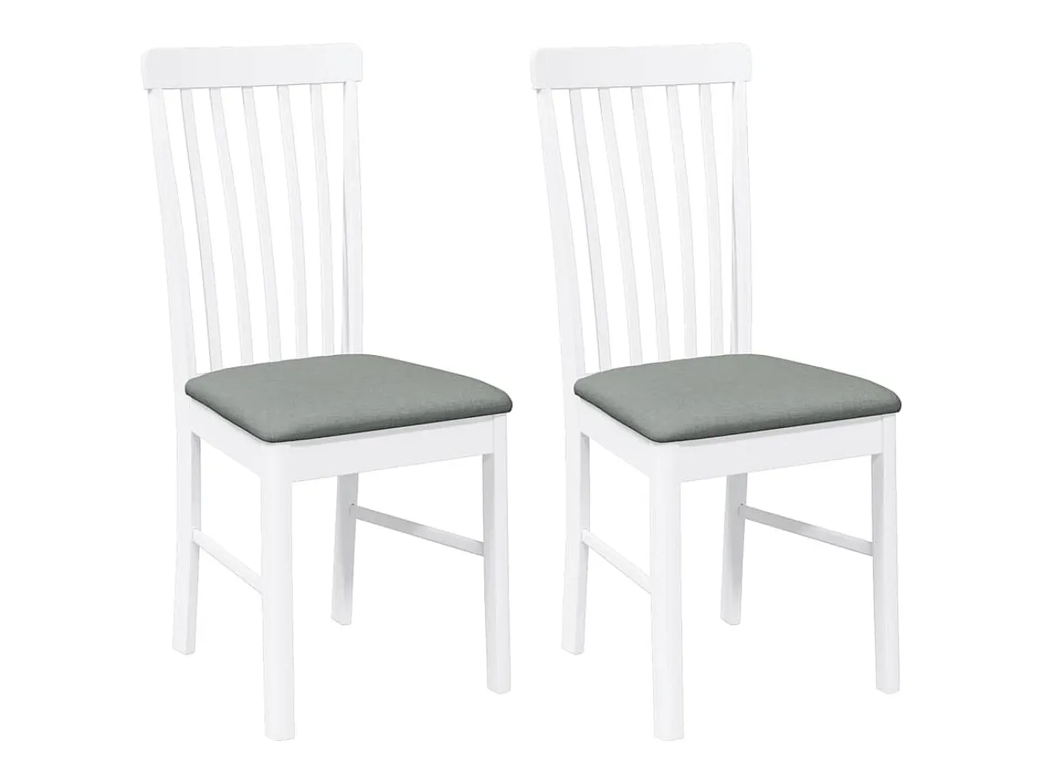 Sillas de comedor con cojines 2unidades madera maciza blanco caucho