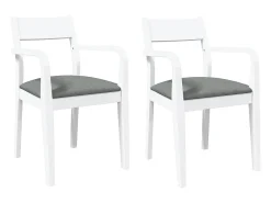 Sillas de comedor con cojines 2unidades madera maciza blanco caucho