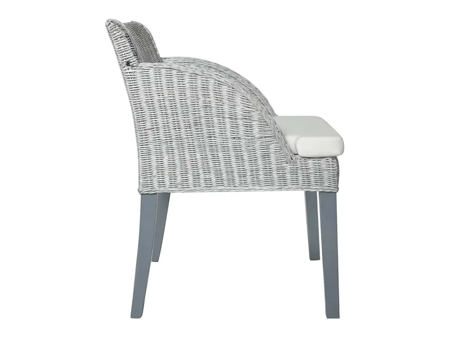 Sillas de comedor con cojines 2 unidades ratán natural gris