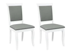 Sillas de comedor con cojines 2unidades madera maciza blanco caucho