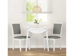 Sillas de comedor con cojines 2unidades madera maciza blanco caucho