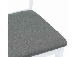 Sillas de comedor con cojines 2uds madera maciza blanco caucho