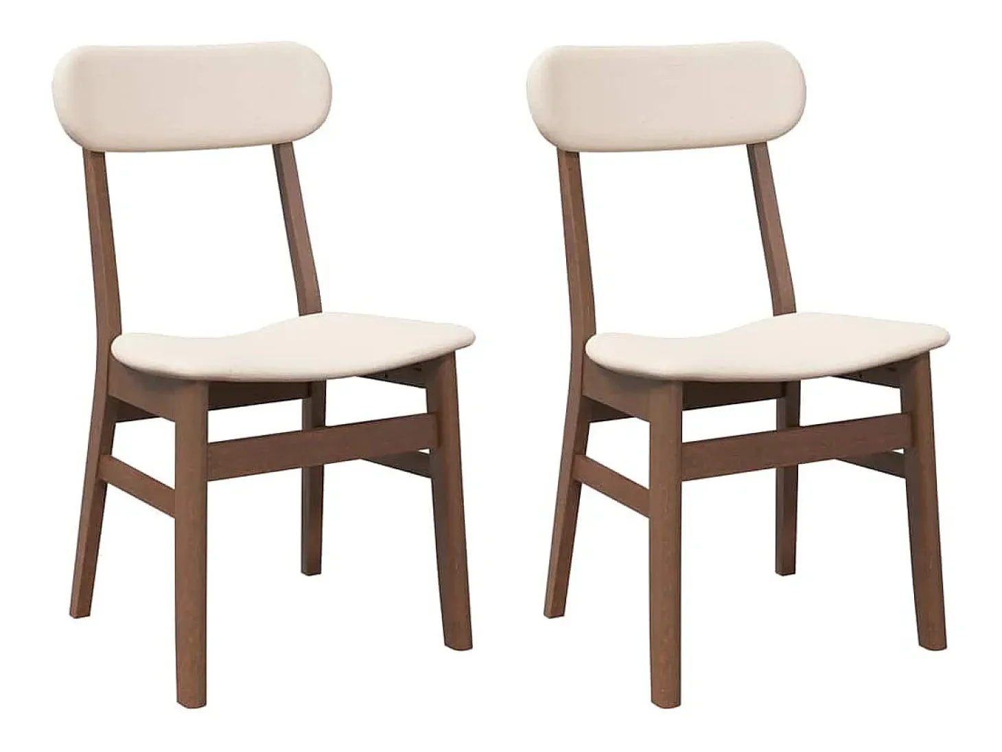 Sillas de comedor con cojines 2 unidades madera maciza marrón caucho