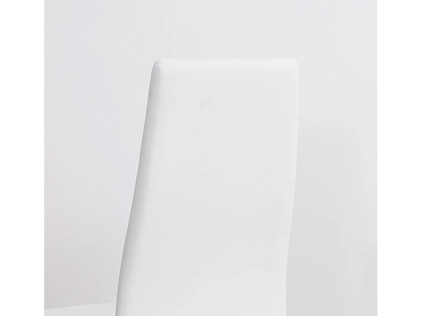 Sillas de comedor, con respaldo y patas de metal, tapizado en polipiel, color blanco (50x41x97 cm)