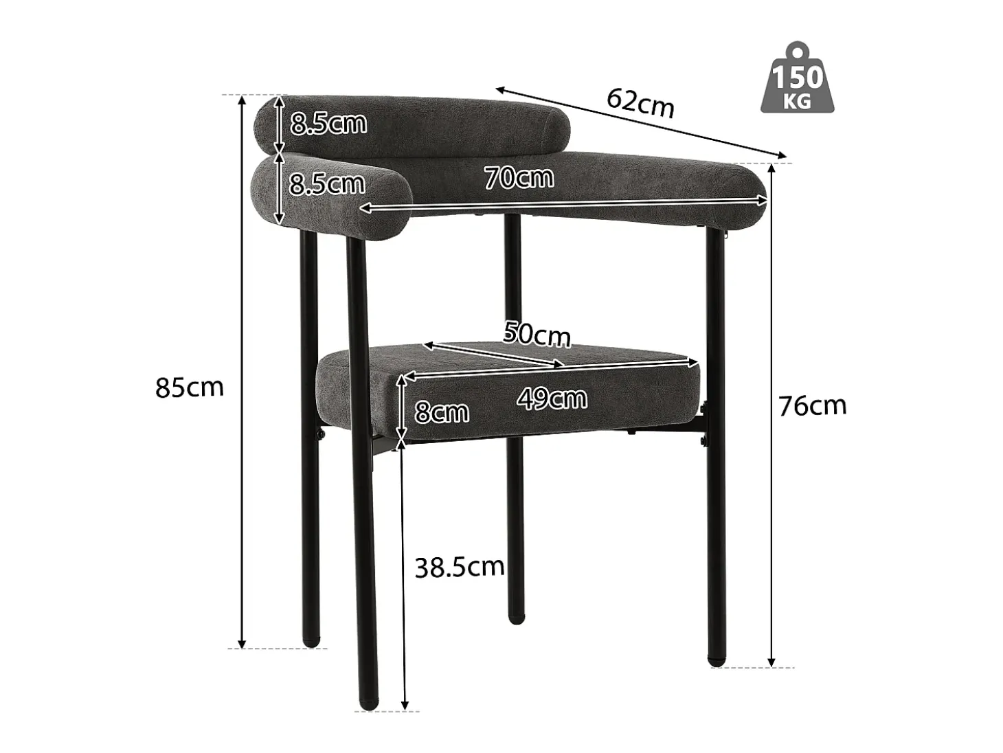 sillas de comedor de terciopelo beige con patas de metal dorado, diseño moderno y cómodo (45,5 x 62 x 87,5 cm)