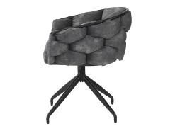 Sillas de comedor de terciopelo de lujo, juego de 2, silla giratoria, rotación de 360°, sillas de comedor con respaldo, gris