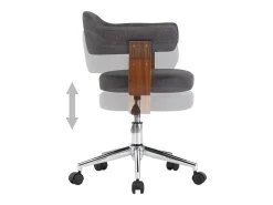 Sillas de comedor giratorias 6 unidades madera curvada y tela gris