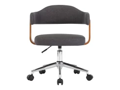 Sillas de comedor giratorias 6 unidades madera curvada y tela gris