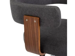 Sillas de comedor giratorias 6 unidades madera curvada y tela gris