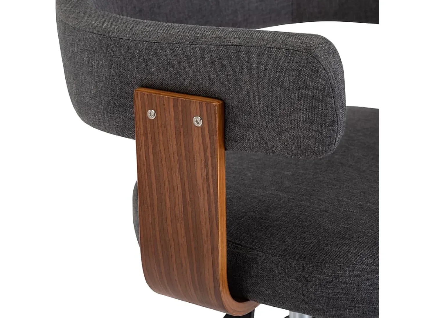 Sillas de comedor giratorias 6 unidades madera curvada y tela gris