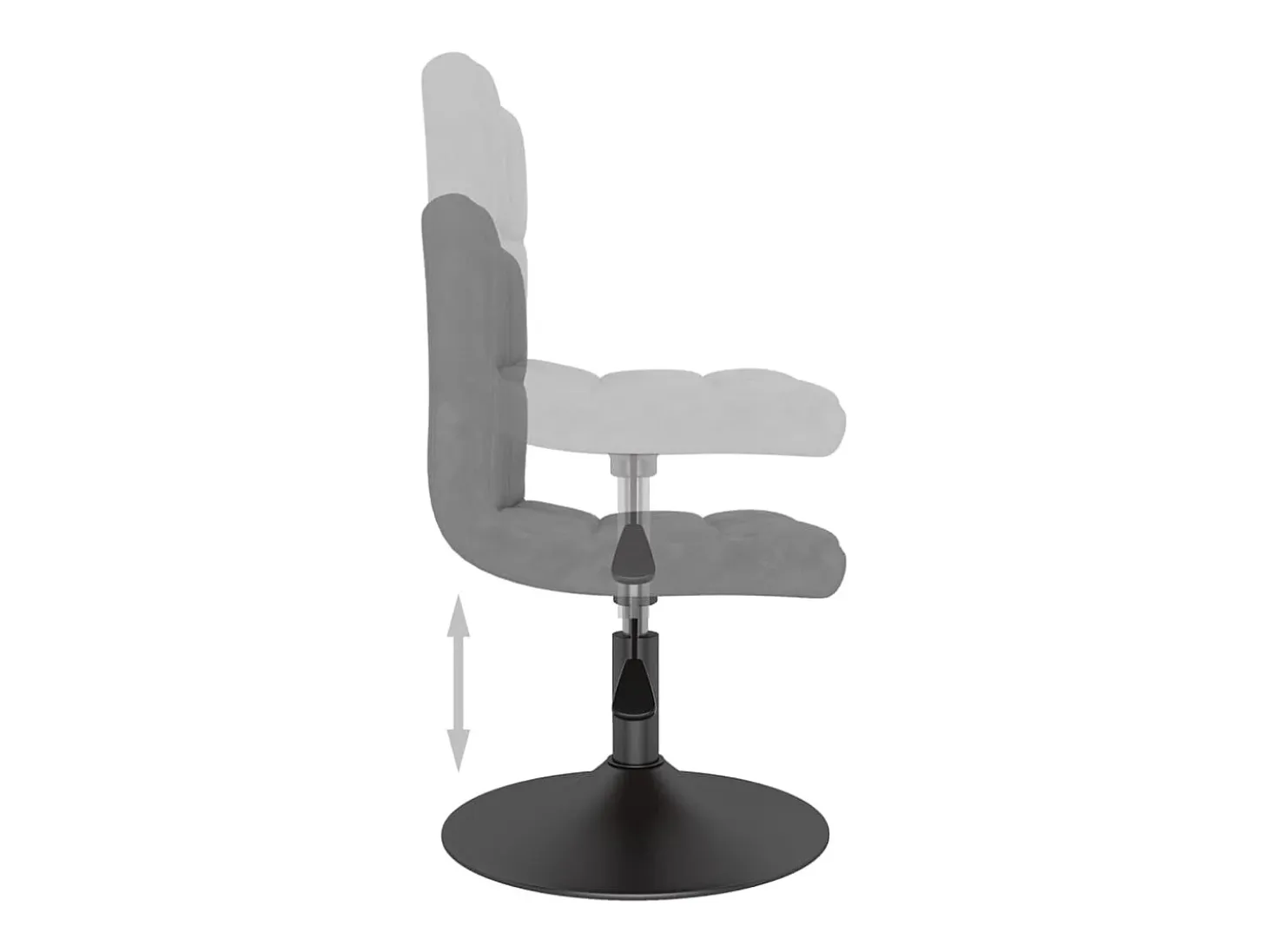 Sillas de comedor giratorias 6 unidades de terciopelo gris claro