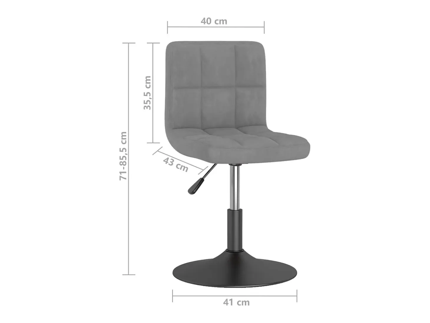 Sillas de comedor giratorias 6 unidades de terciopelo gris claro