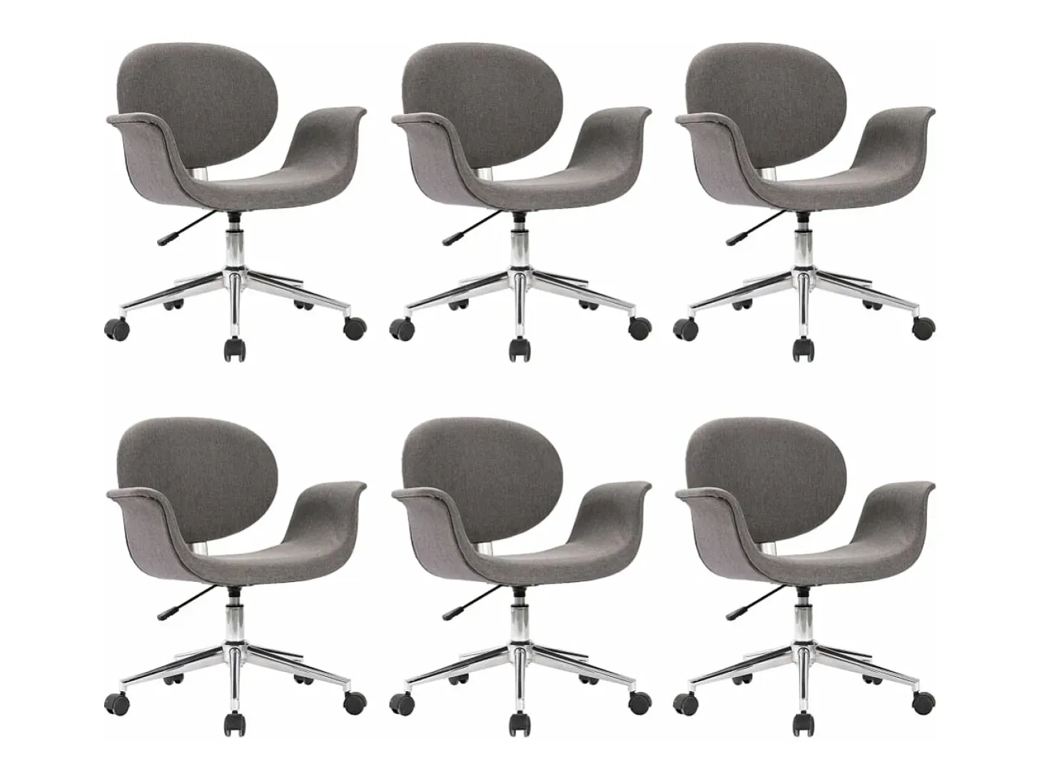 Sillas de comedor giratorias 6 unidades tela gris
