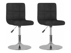 Sillas de comedor giratorias 2 unidades tela negro