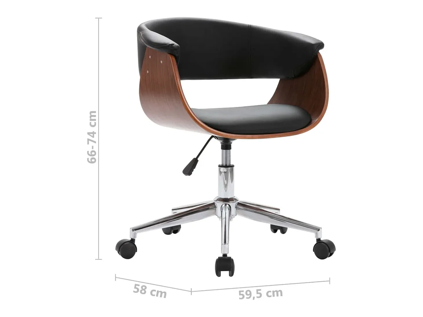 Sillas de comedor giratorias 6 unidades cuero sintético negro