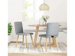 Sillas de comedor giratorias 2 unidades tela gris claro
