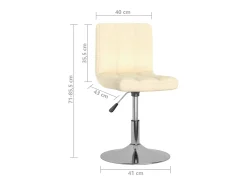 Sillas de comedor giratorias 2 unidades tela color crema