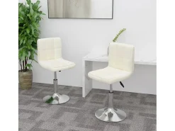 Sillas de comedor giratorias 2 unidades tela color crema