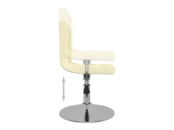 Sillas de comedor giratorias 2 unidades tela color crema