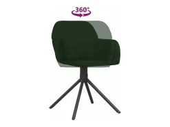 Sillas de comedor giratorias 2 unidades terciopelo verde oscuro