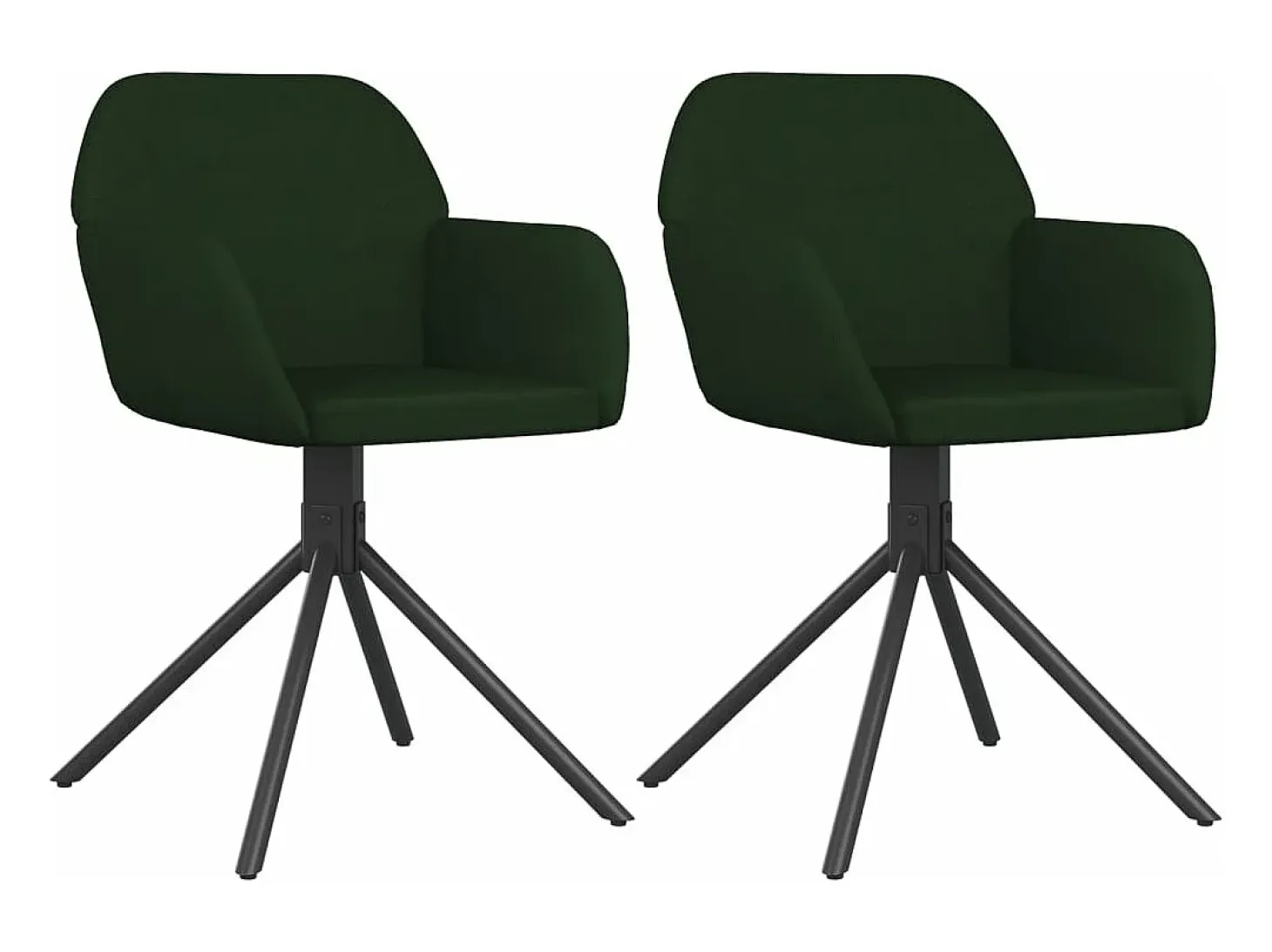 Sillas de comedor giratorias 2 unidades terciopelo verde oscuro