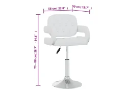 Sillas de comedor giratorias 6 unidades de cuero sintético blanco