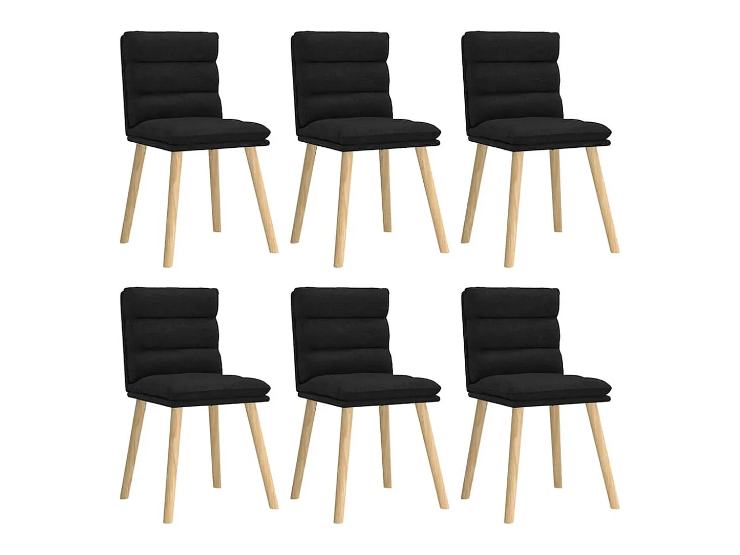 Sillas de comedor giratorias 6 unidades tela negras