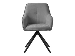 Sillas de comedor giratorio gris tela tejida asiento ergonómico y patas metal