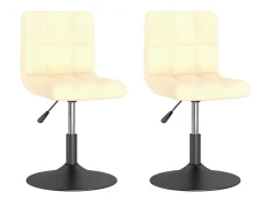 Sillas de comedor giratorias 2 uds terciopelo crema