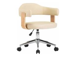 Sillas de comedor giratorias 4 unidades cuero sintético color crema