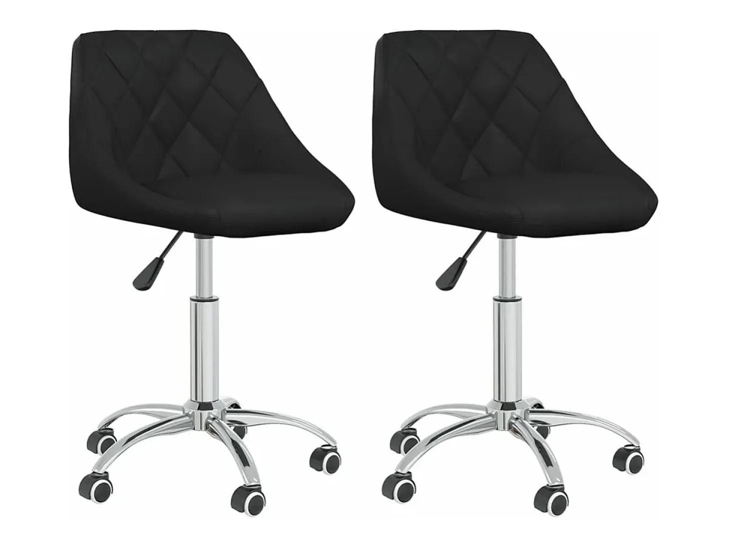 Sillas de comedor giratorias 2 unidades cuero sintético negro