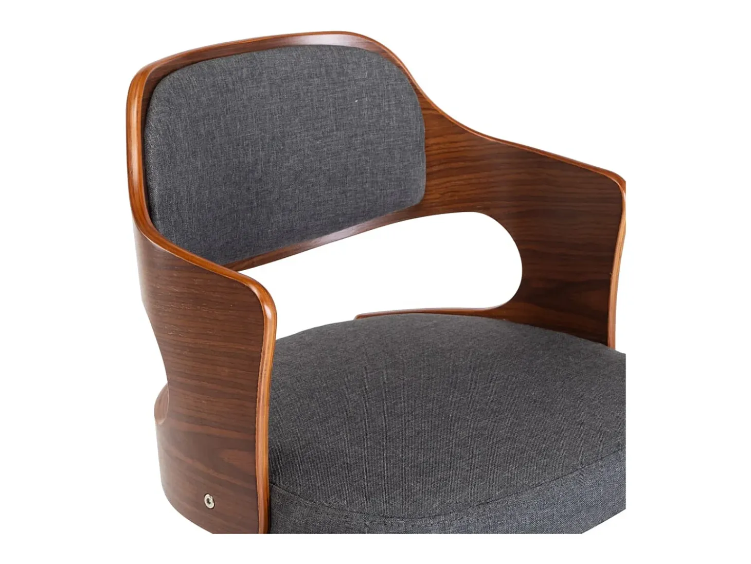 Sillas de comedor giratorias 2 unidades madera curvada y tela gris