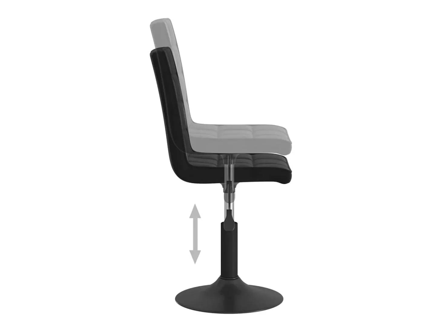 Sillas de comedor giratorias 2 uds terciopelo negro