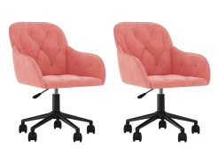 Sillas de comedor giratorias 2 unidades terciopelo rosa