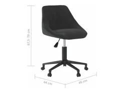 Sillas de comedor giratorias 2 unidades terciopelo negro
