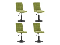 Sillas de comedor giratorias 4 uds de terciopelo verde claro