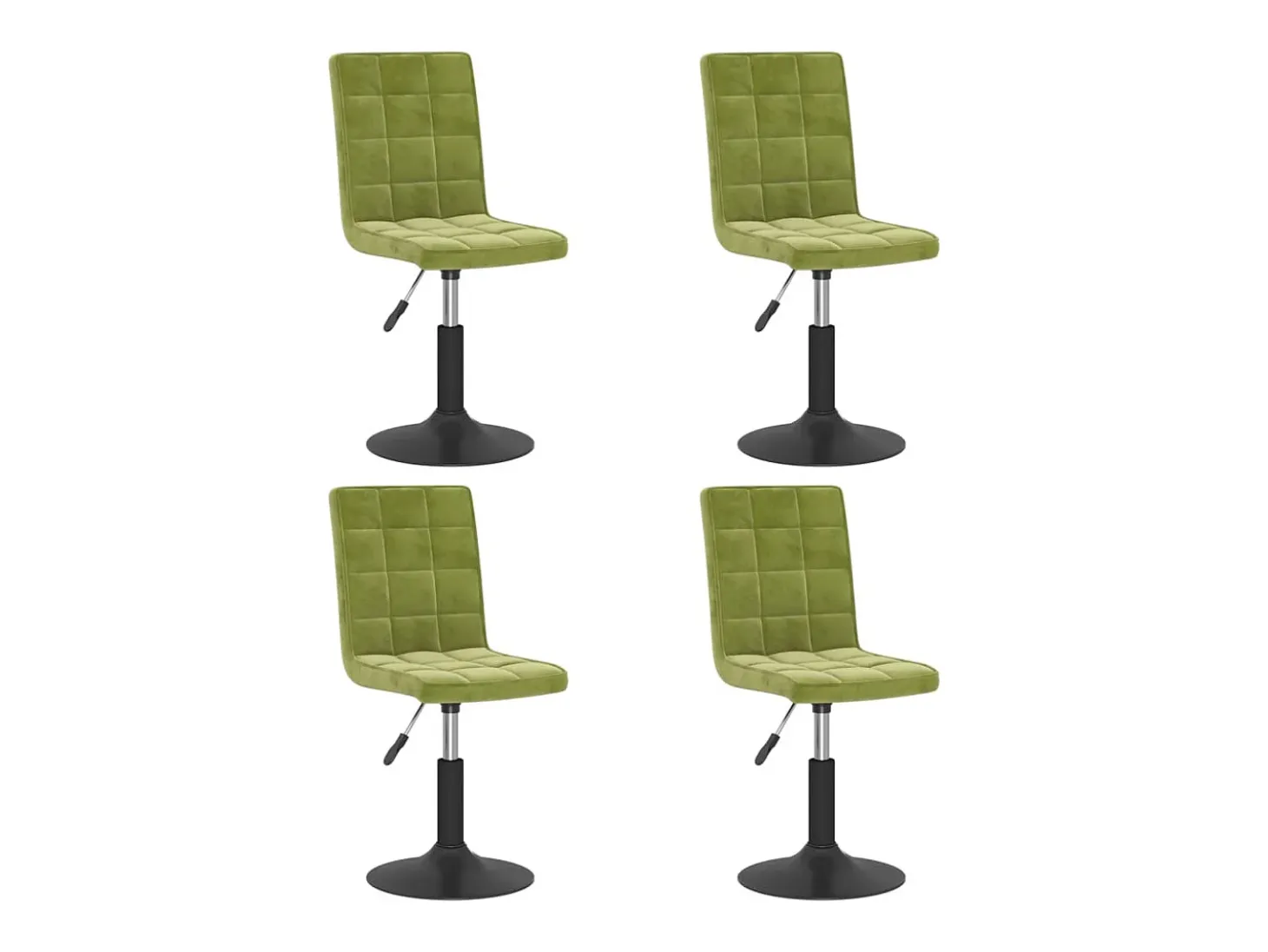 Sillas de comedor giratorias 4 uds de terciopelo verde claro