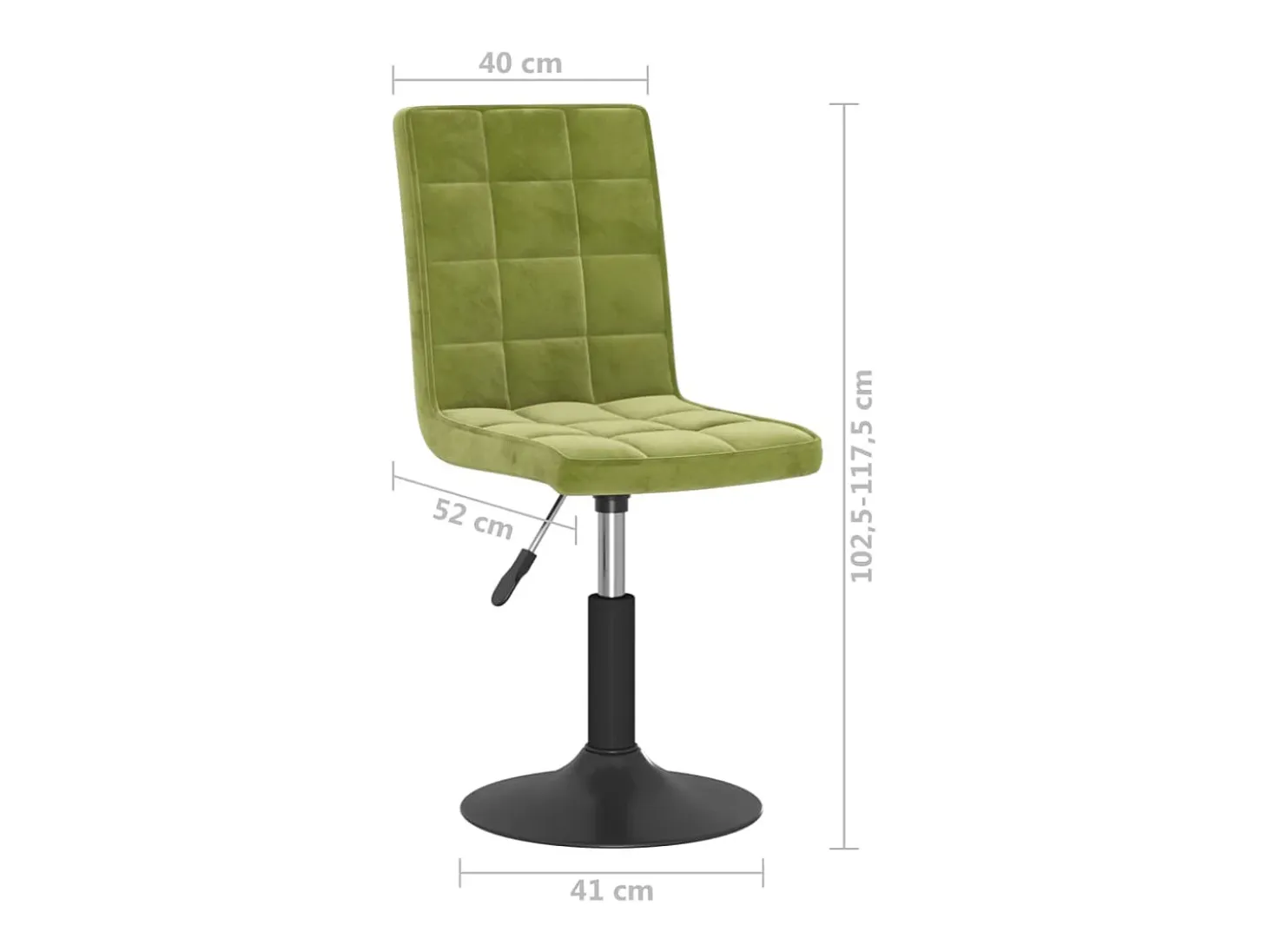 Sillas de comedor giratorias 4 uds de terciopelo verde claro