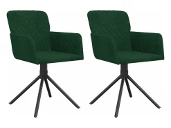 Sillas de comedor giratorias 2 unidades terciopelo verde oscuro