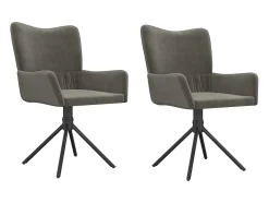 Sillas de comedor giratorias 2 unidades terciopelo gris oscuro