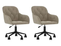 Sillas de comedor giratorias 2 unidades de terciopelo gris claro